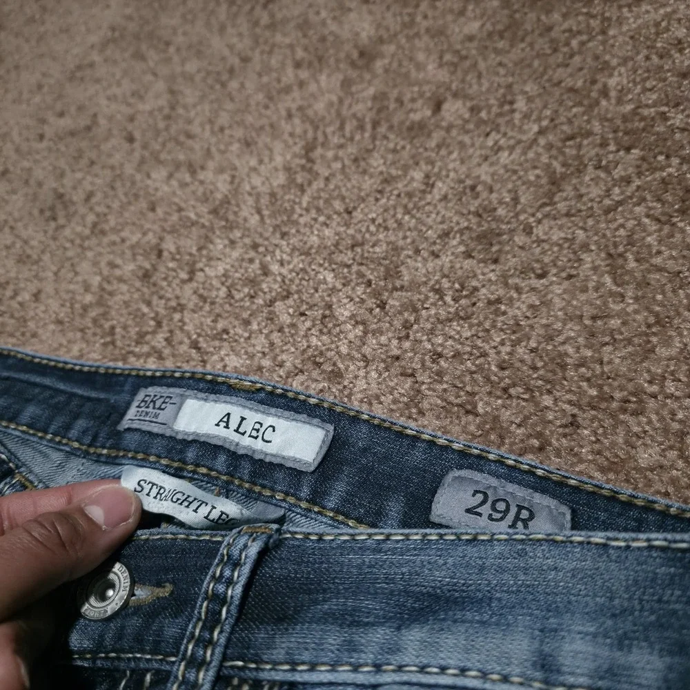 BKE Jeans Men's Size 29 x 31 Medium Wash Alec Straight Leg Distressed